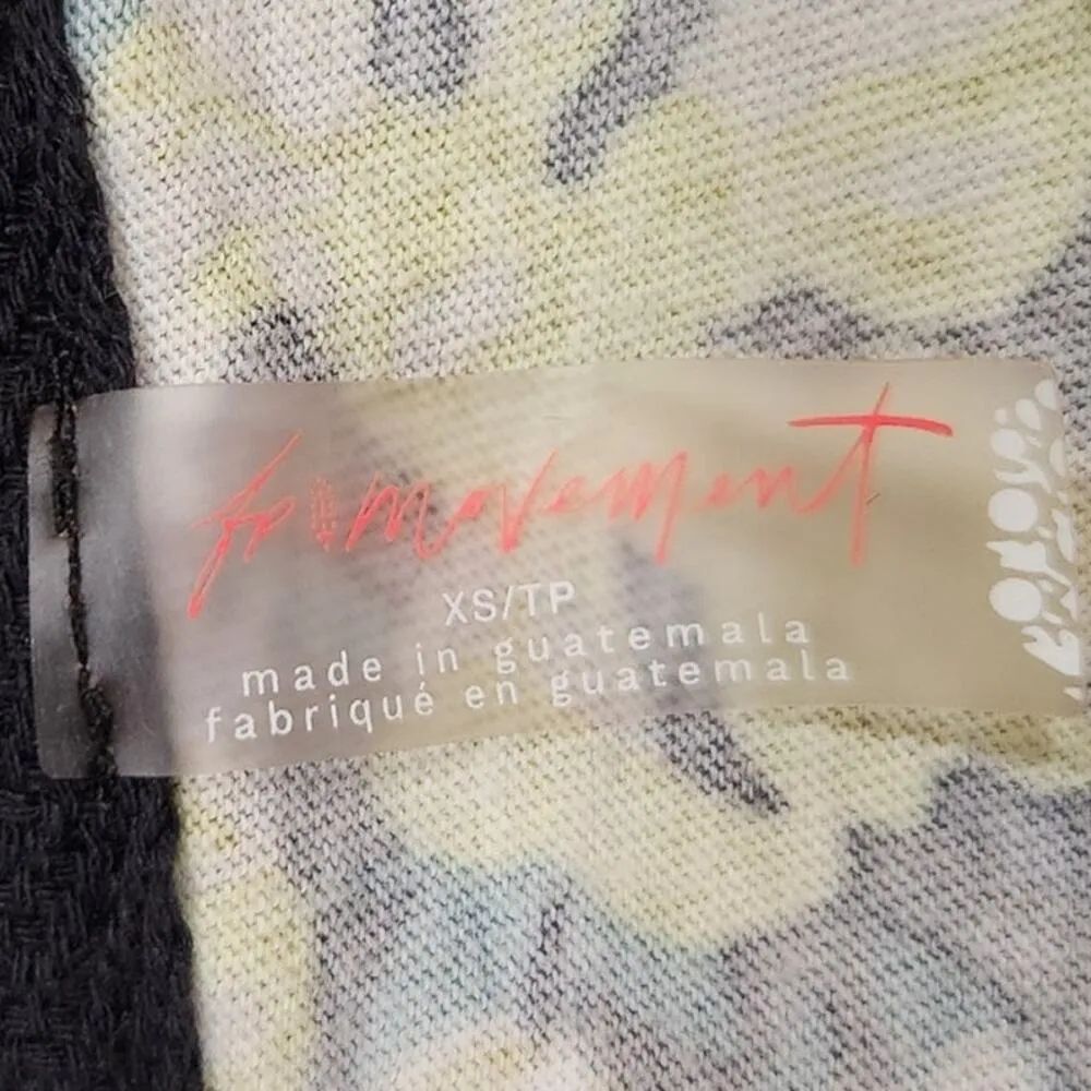 Free People Movement Inspire Printed Layer Tee Floral Ombre Yellow Blue Size XS - Image 10