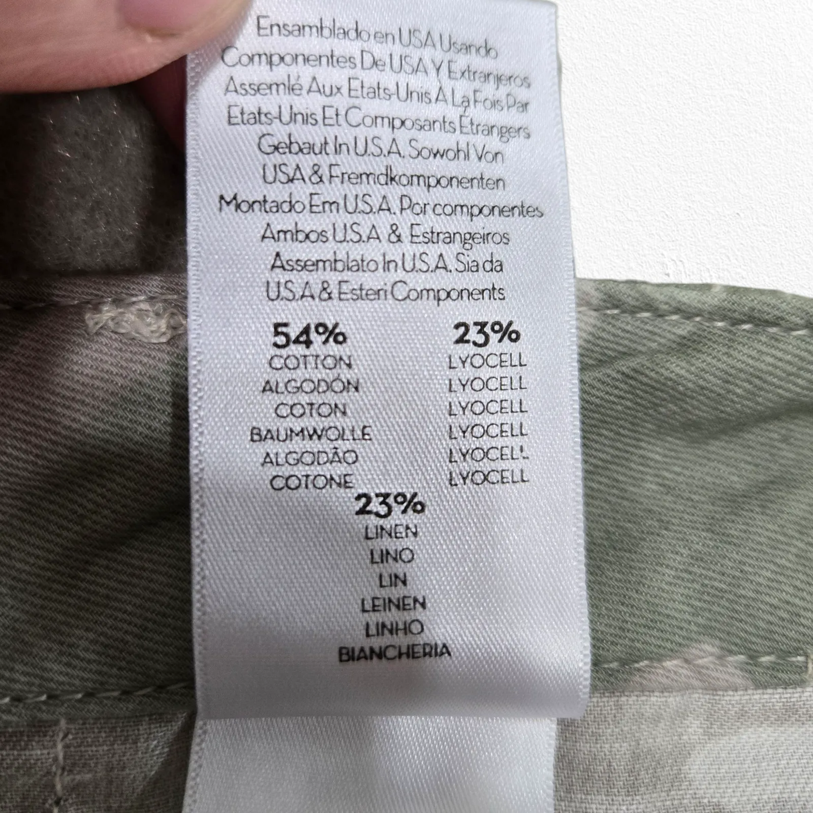 Mother Shaker Chop Crop Fray Pants Green Camo Print Linen Blend Pants Size 27 - Image 7