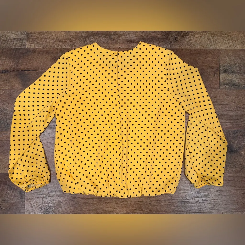 Tommy Hilfiger Yellow and Black Polka Dot Blouse - Image 12