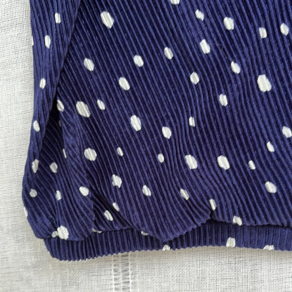 Astr Polka Dot Short Sleeve Wrap Blouse - Image 7
