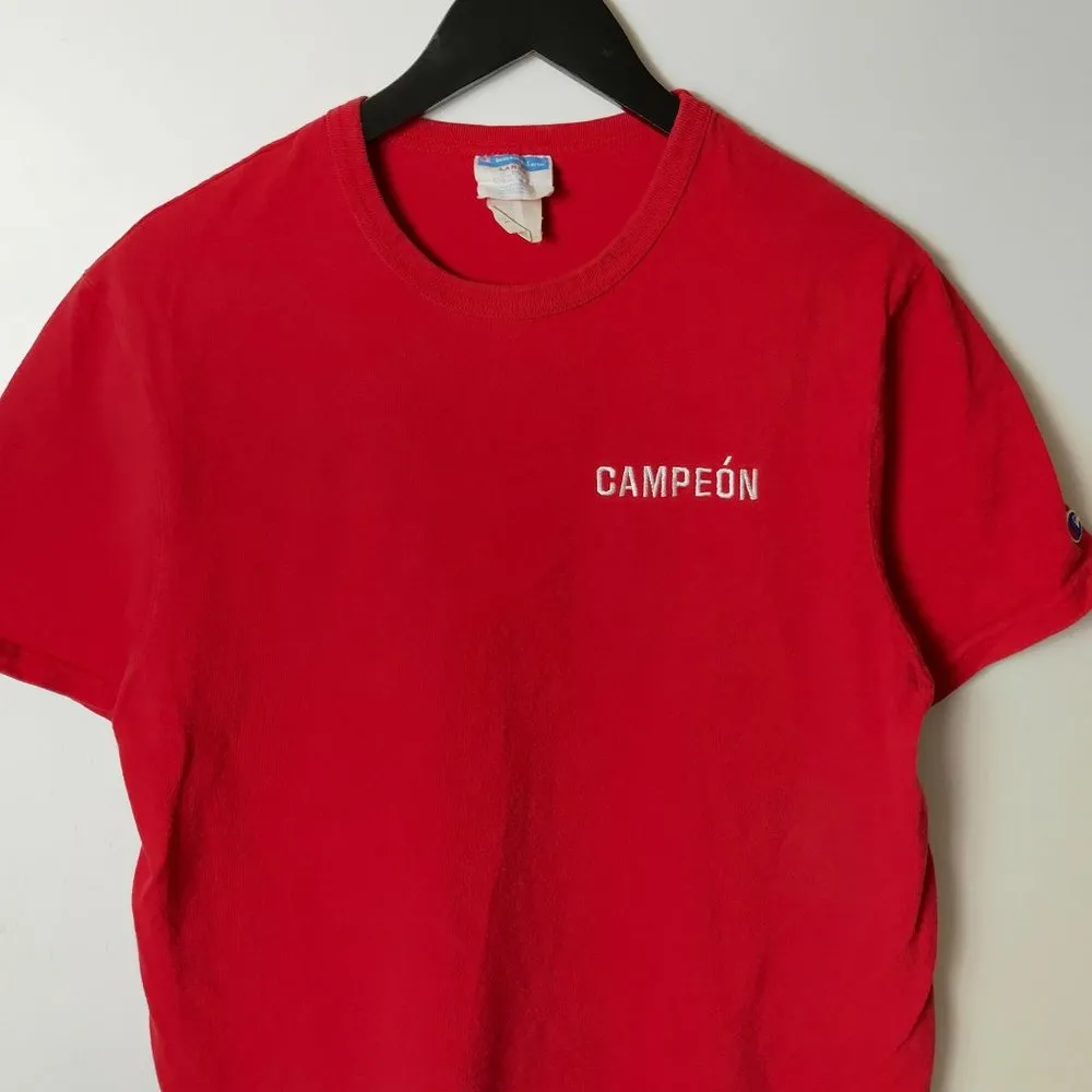 Champion Campeon T Shirt Fit Sports Embroidered Tee Short Sleeve Cotton Solid - Image 5