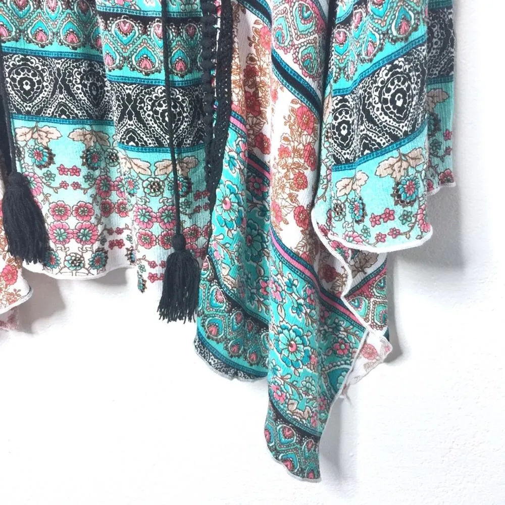 Orange Creek Bell Sleeve Peasant Tassel Tie Top Size Medium - Image 3