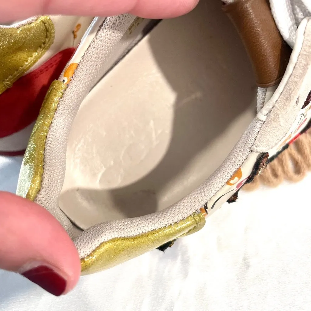 Coach Rare C125 Unicorn Cherry Embellished Sneakers Size 6.5 Red Suede - Image 10