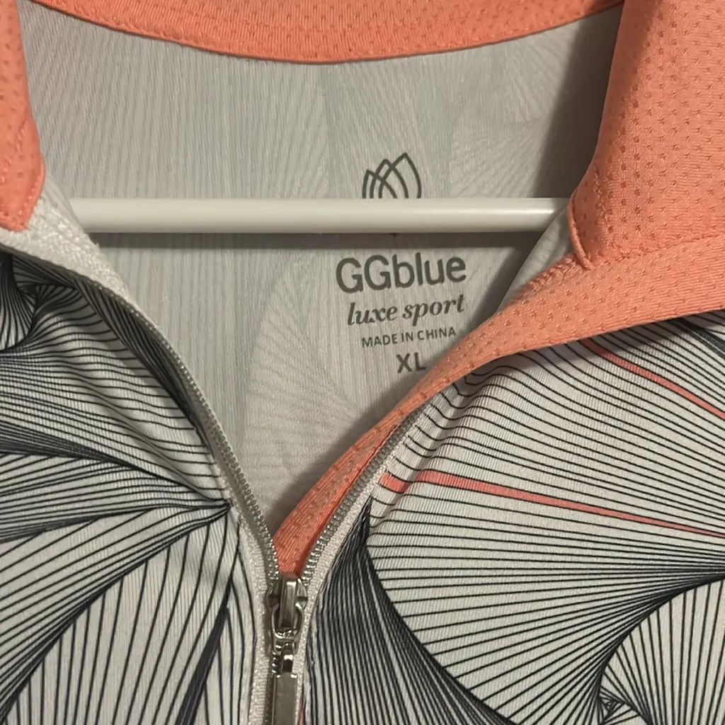 GGBlue Luxe Sport Golf Pull Over X Large‎ Coral and Black Orange Size XL - Image 2