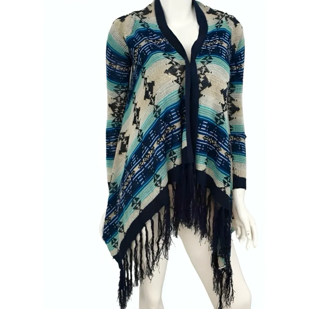 Altar’d State Open Fringe “Aztec Boulevard” Sweater Cardigan Small New With Tags - Image 10