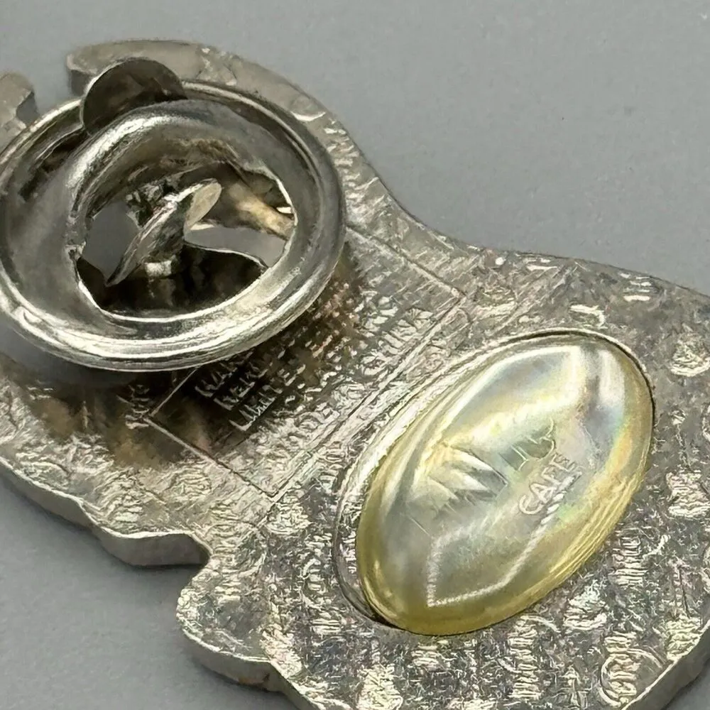 2008 Hard Rock Cafe Goth Punk Barbie Pin ONLY Black Guitar White Skull Lapel Hat - Image 2