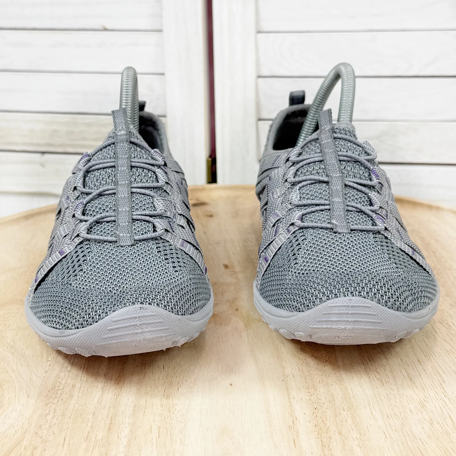 Skechers Relaxed Fit Reggae Fest Slip On Shoes Grey Womens Size 9.5 - Image 2