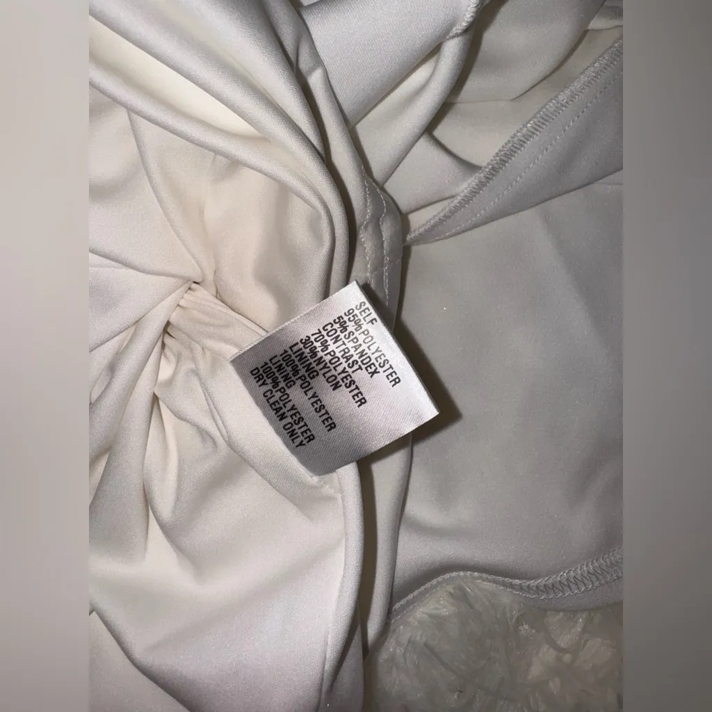 NEW Tadashi Shoji Isadora Embroidered Crepe Ivory White Gown Sz 2 - Image 9