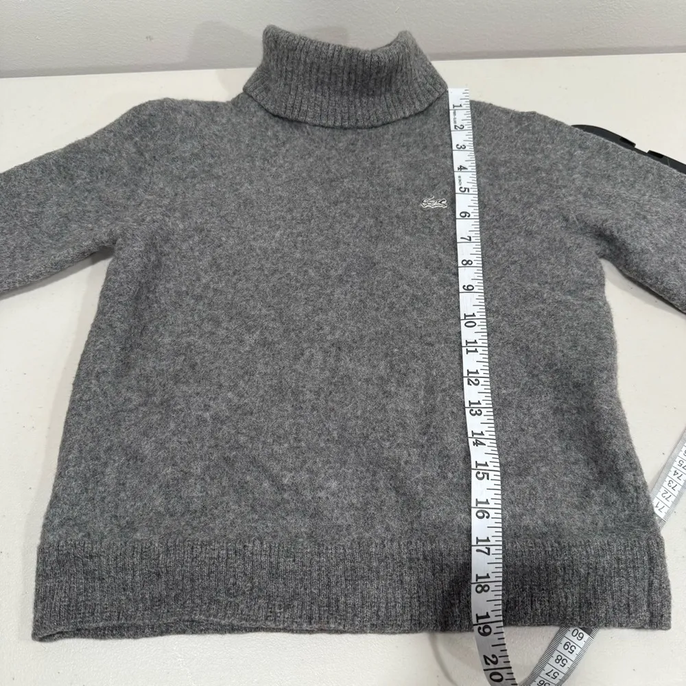 Lacoste Grey 100% Baby Alpaca Turtle Neck Sweater Size 4 EUC - Image 12