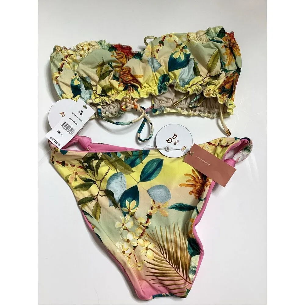 New. Pilyq/PQ oasis ruched reversible bikini. L-top/M-bottom. Retails $156 - Image 12