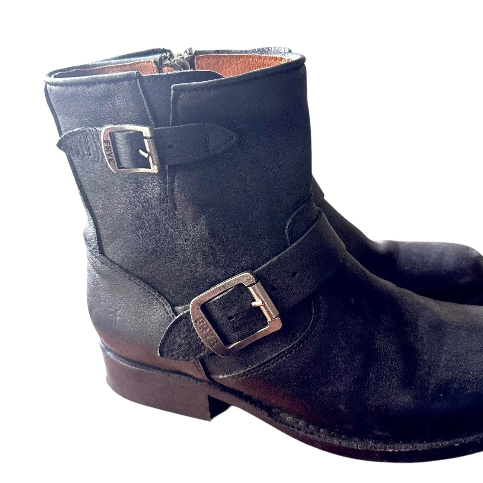 FRYE Engineer Moto Ankle Boots Black Sz 7 - Image 7