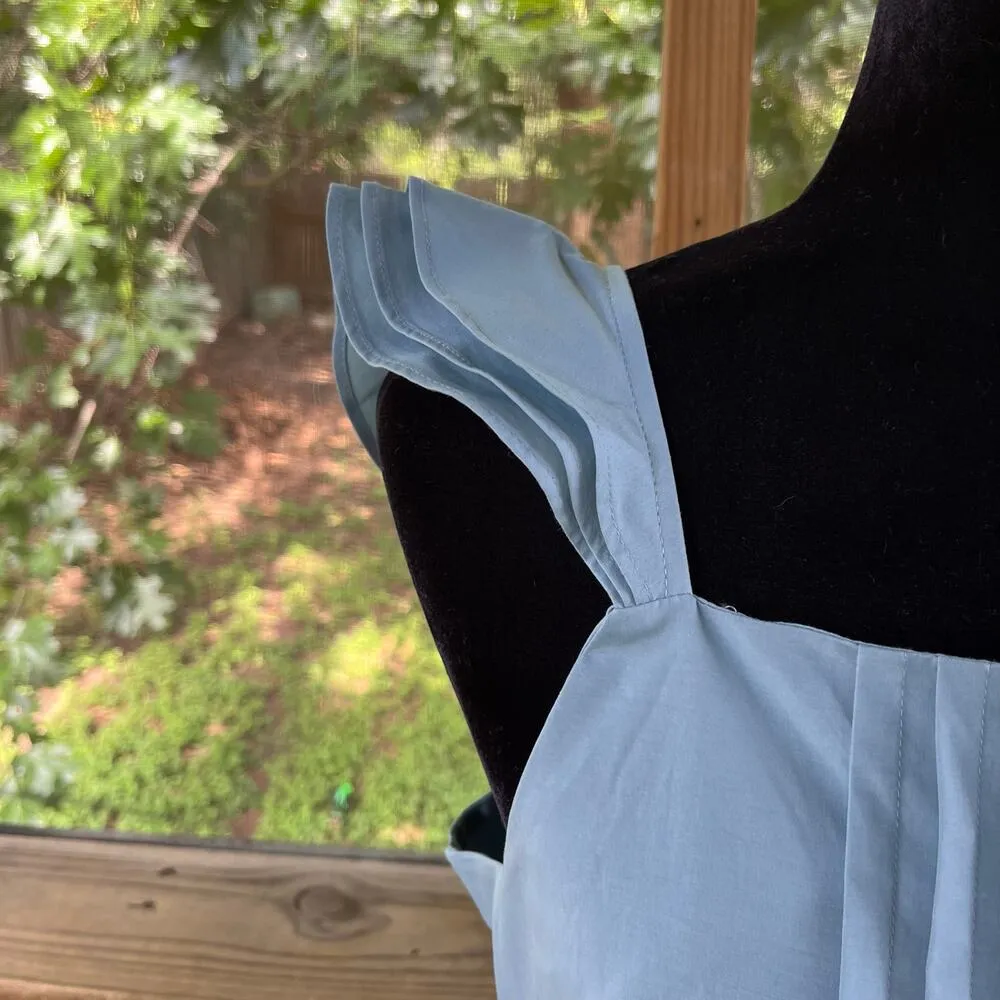 Ann Taylor Ruffle Strap Tie Back Tank Top Light Blue Size M. NEW - Image 7