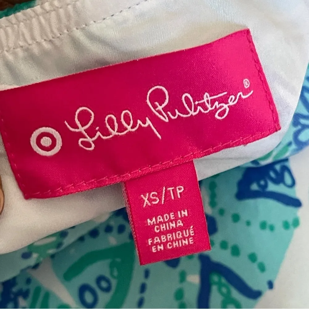 LILLY PULITZER FOR TARGET | Blue Floral Ruffle Mini Dress Sz XS - Image 7