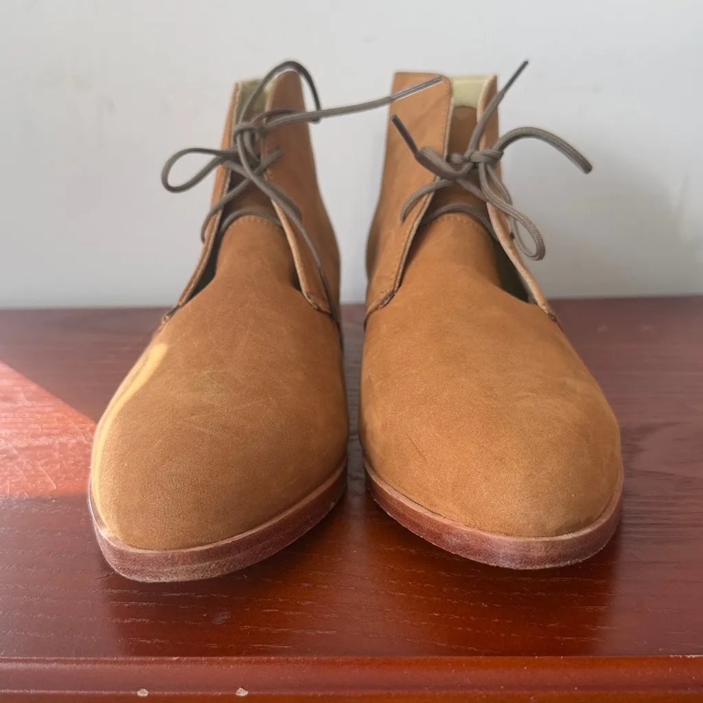 Nisolo Isa Brown Suede Lace Up Chukka Boots Light Oka Size 9 - Image 5