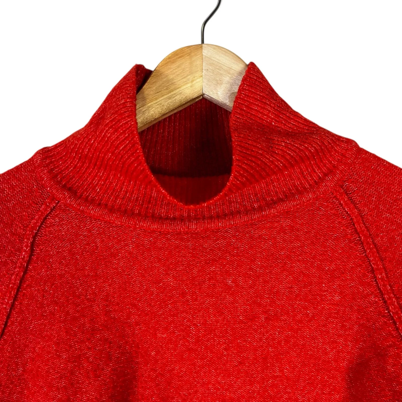 Urban Outfitters Kyla Cropped Turtleneck Sweater Womens S Orange Soft Cozy Y2K - Image 3