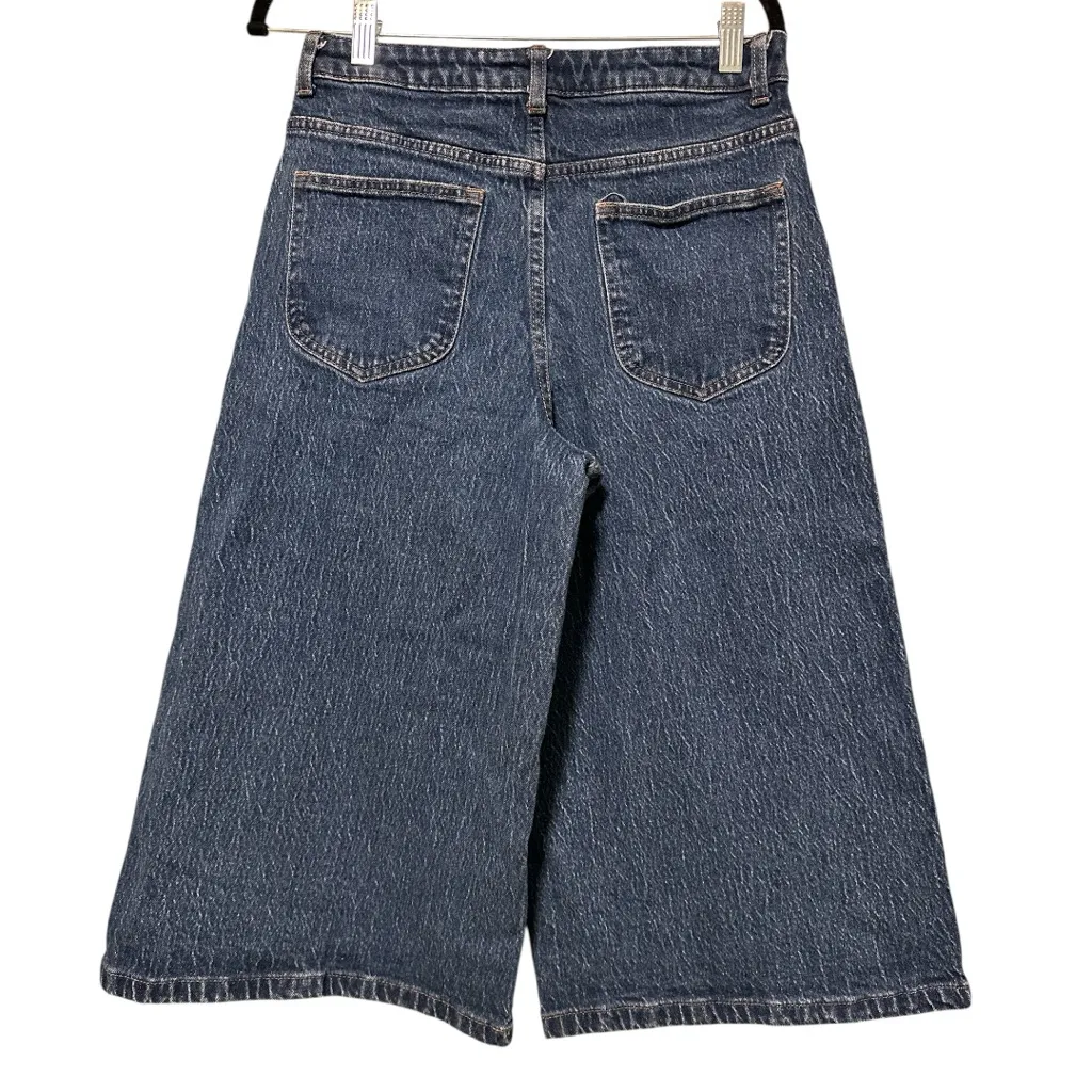 Banana Republic High Rise Button Fly Wide Leg Cropped Denim Culottes Jean - Image 2