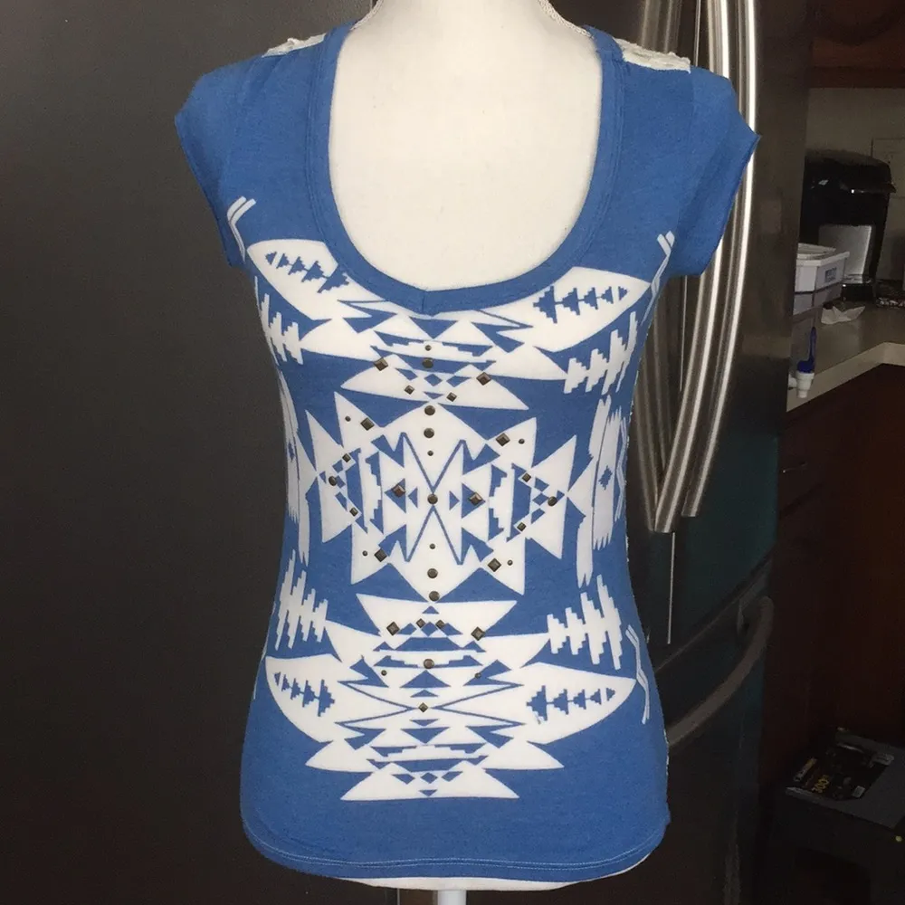 DElia’s Tribal T shirt metal studs and lace back - Image 2