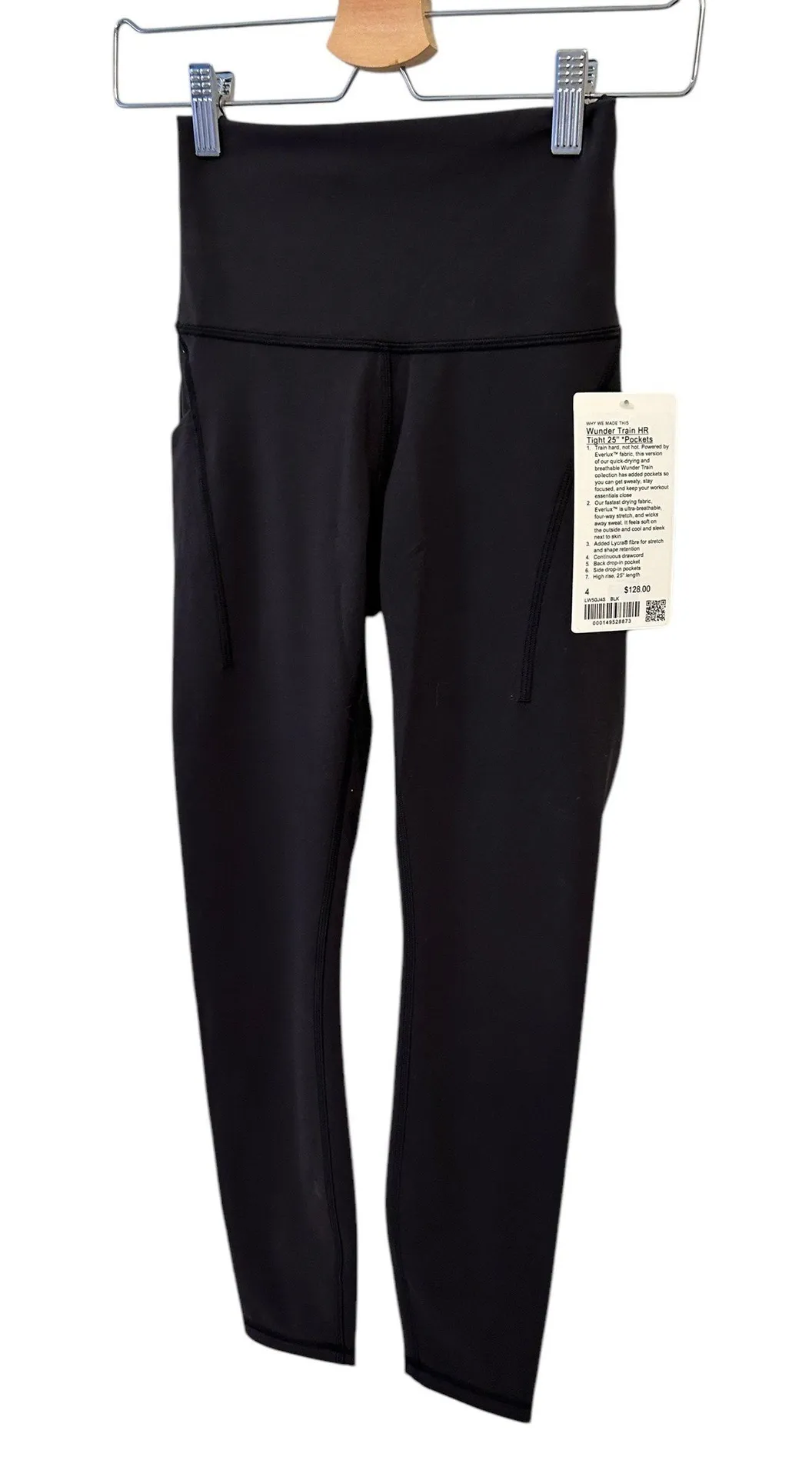 Wunder Train High-Rise Tight with Pockets 25" Black  size 4 NWT - Image 5