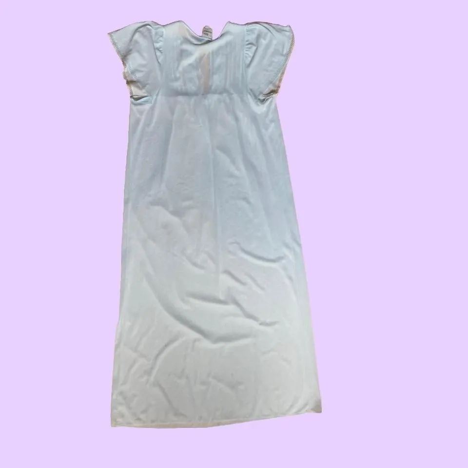 Vintage 90s JCPenney Sleepwear Baby Blue Long Slip Nightgown 🔥 Size M - Image 4