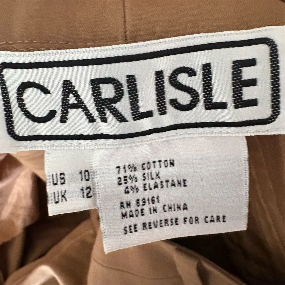 Carlisle Women's Tan Silk Blend Chino Bermuda  Shorts Size 10 Casual Summer - Image 5