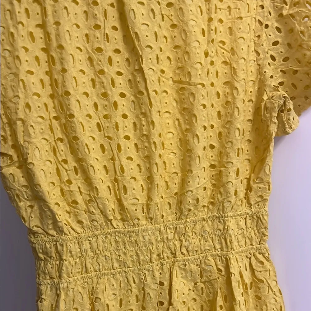 Yellow short Sleeve V-Neck Sundress - Image 3