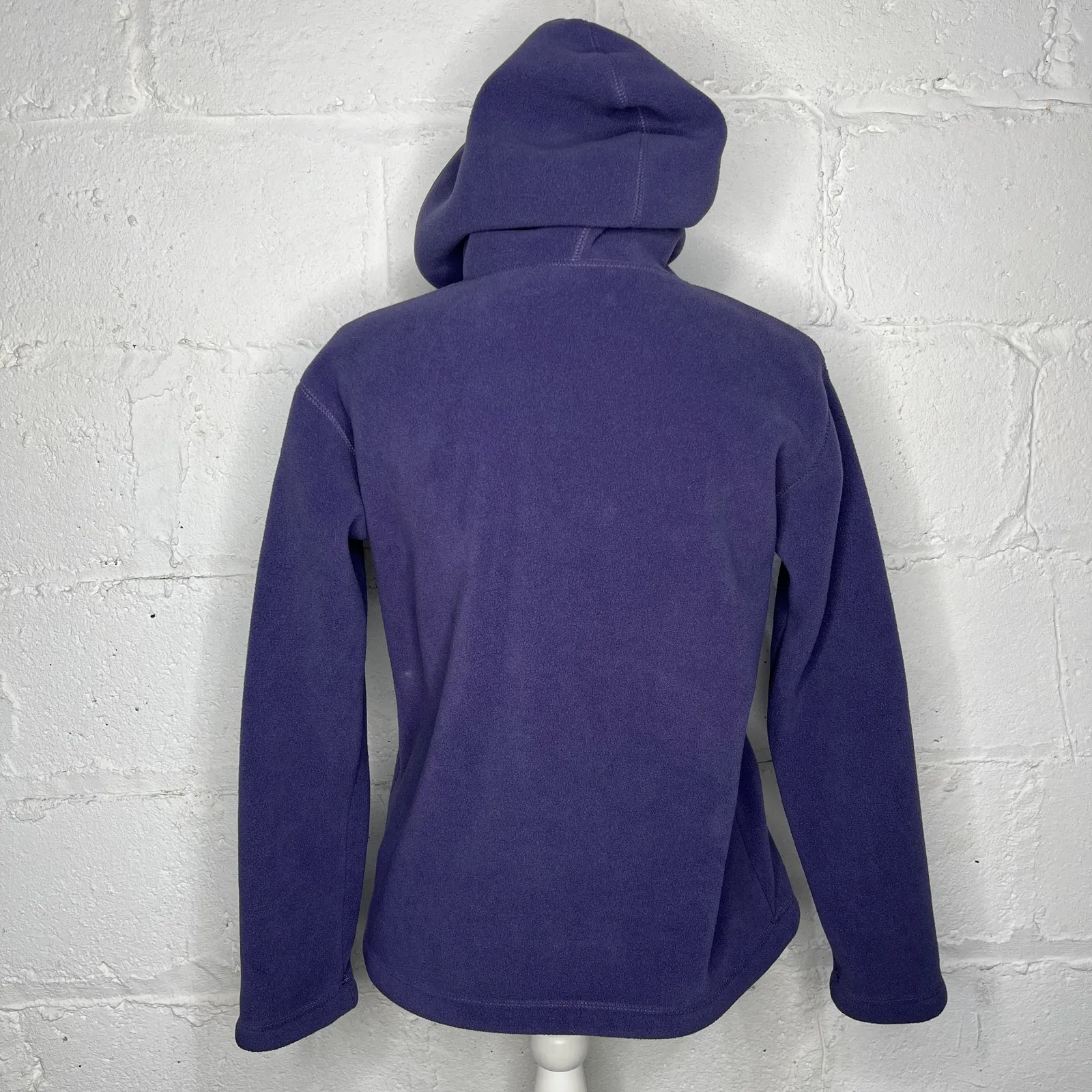 Disney Store Vintage Mickey Hoodie Fleece Embroidered Floral Women Purple Small - Image 3