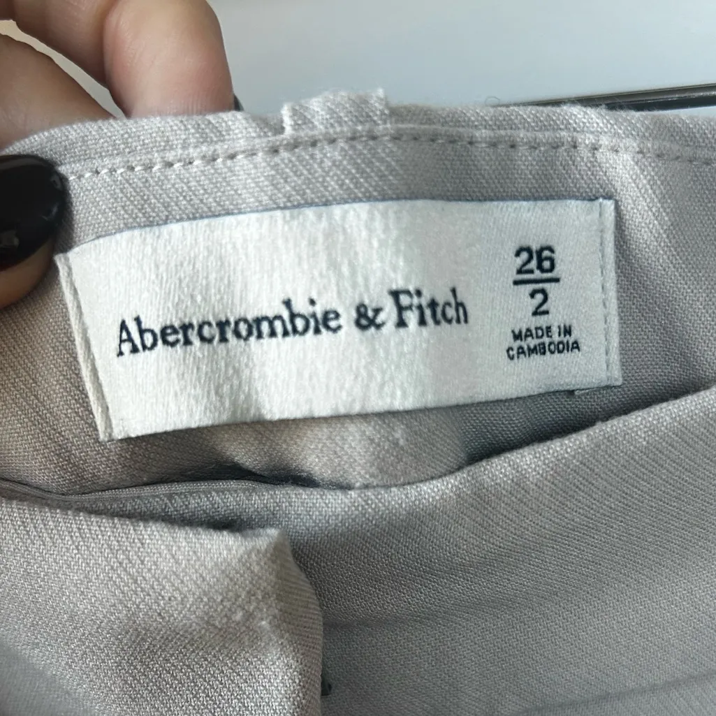 Abercrombie Sloane Tailored Wide Leg Pant in Light Taupe Size 26 - Image 4