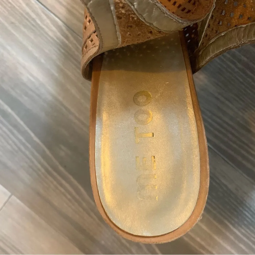 me too brown leather sling back cutout booties size 8 - Image 7