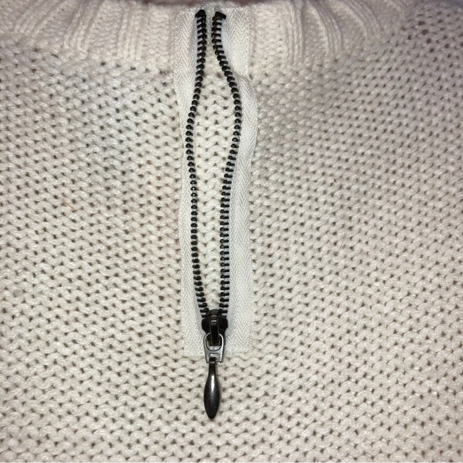 Apostrophe Elbow-length Sleeve Chunky Pompom Cable Knit Cream Pullover Sweater-M - Image 7