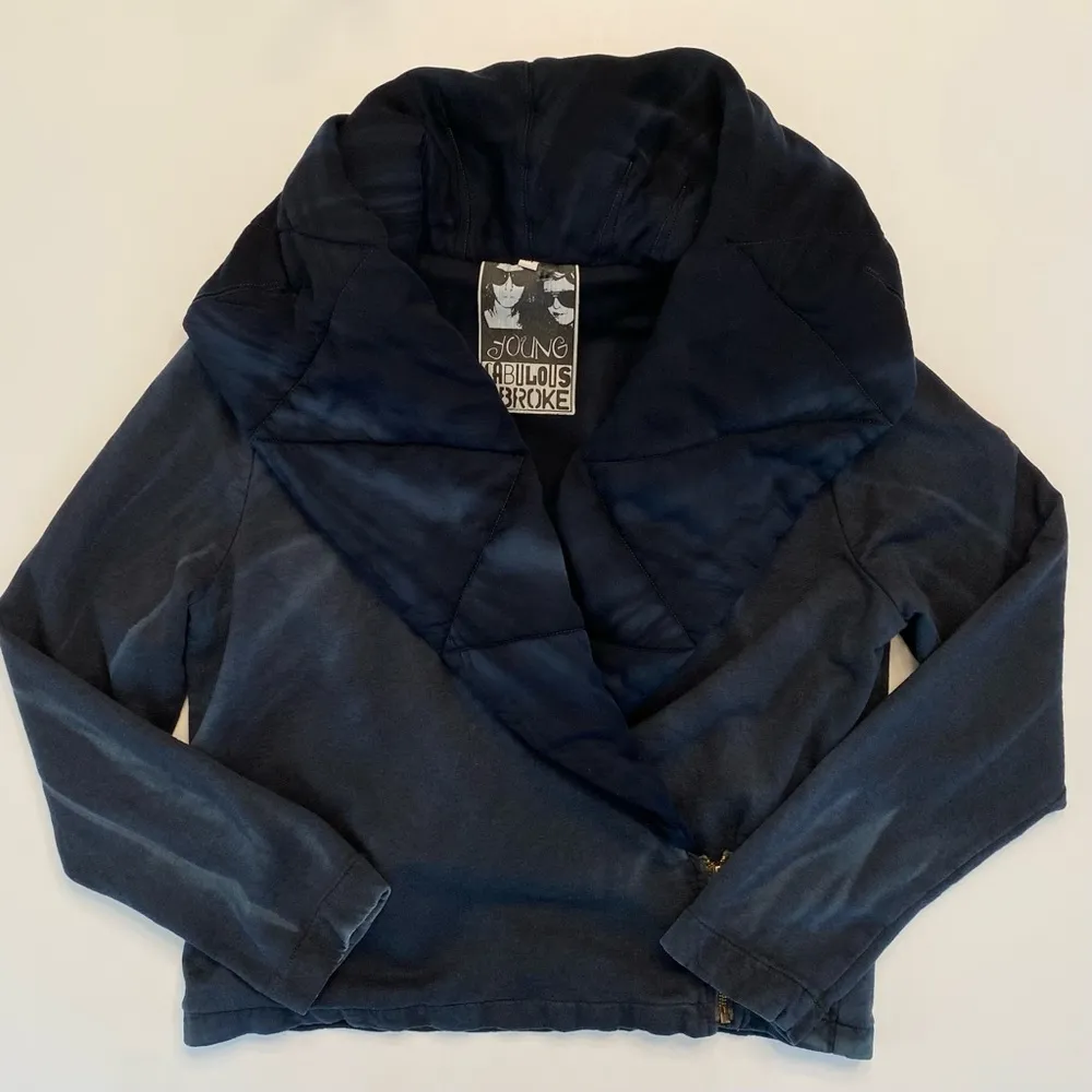 Young Fabulous & Broke Brina Jacket Shawl Quilted Collar Hoodie Wrap Bomber YFB - Image 5