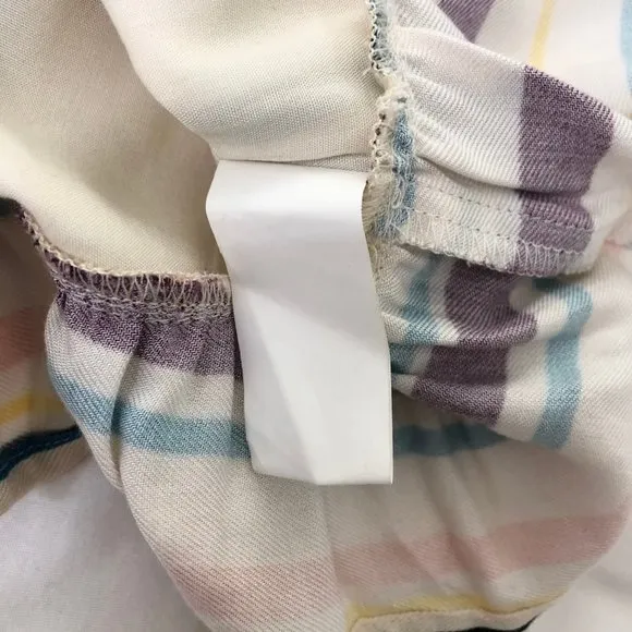 New  Colorful Striped Shorts Ruffle Trim Ivory Multi - Image 13