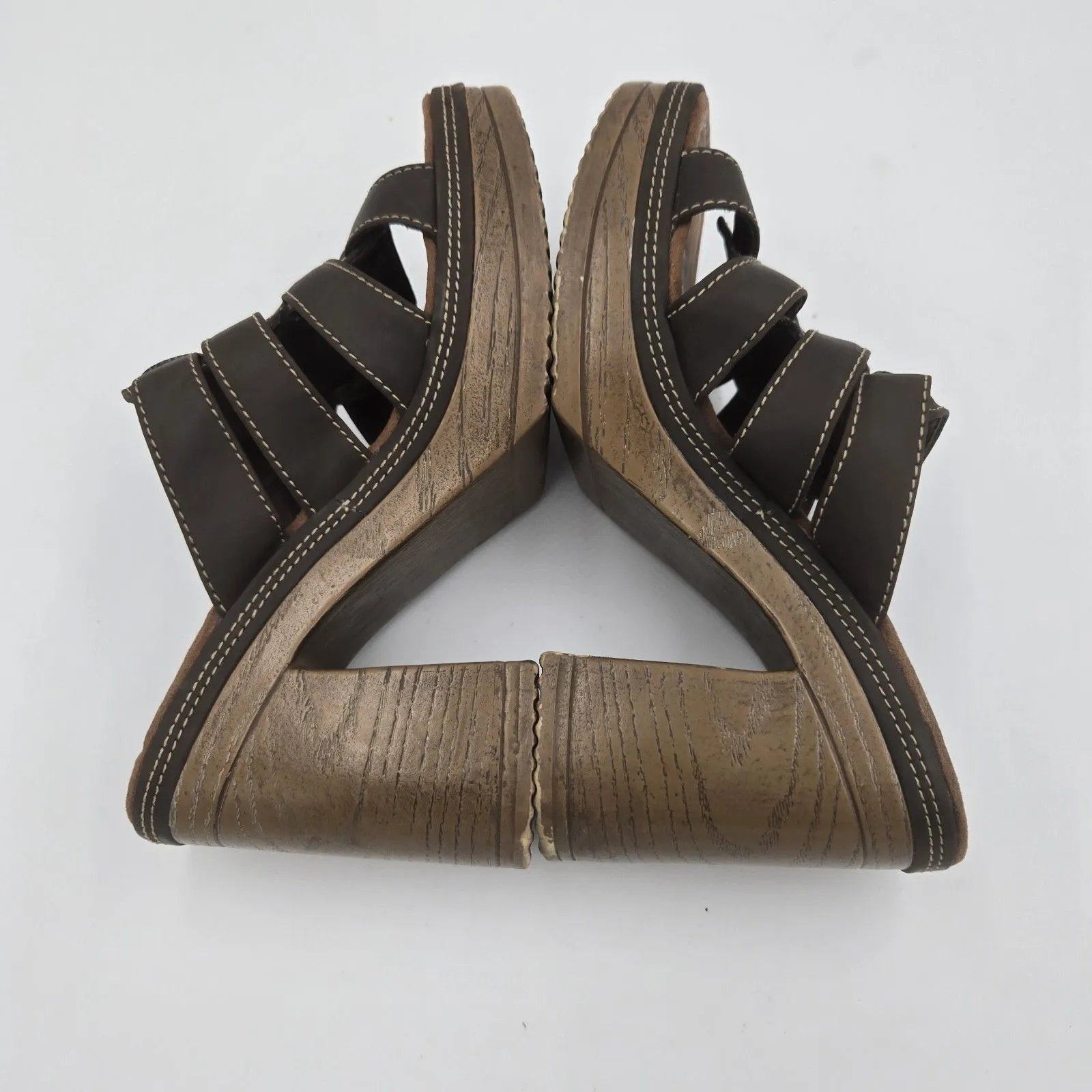 Y2K Vintage 90s BONGO Chunky Platform Heels Size 6 M Brown Sandal See All Photos - Image 2