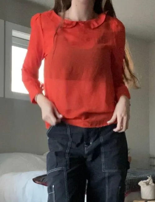 orange sheer blouse 🍊 - Image 2