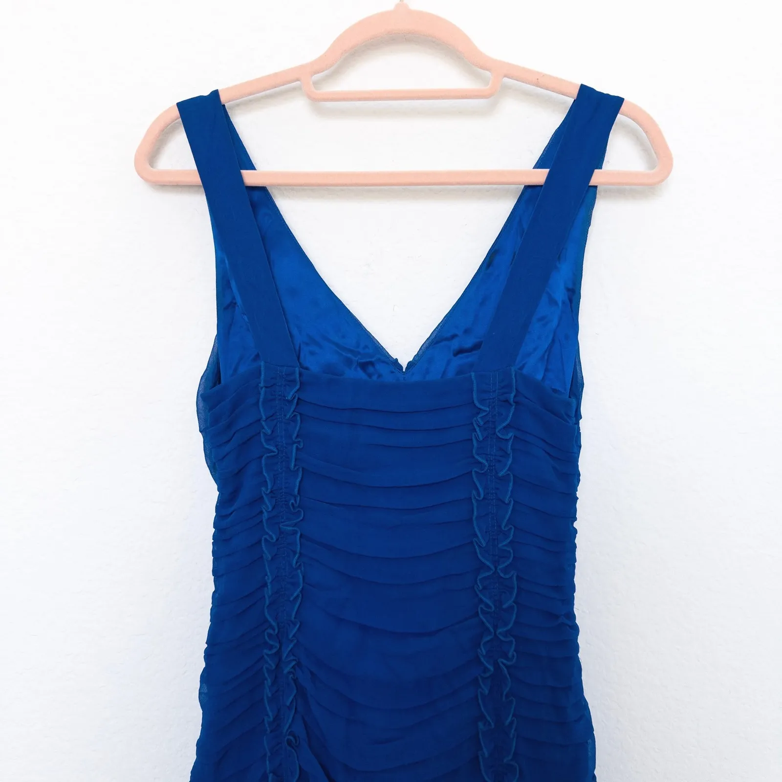 Susana Monaco Womens‎ Silk Dress Size 2 Blue Ruched Bodycon Party Hoco Coquette - Image 7