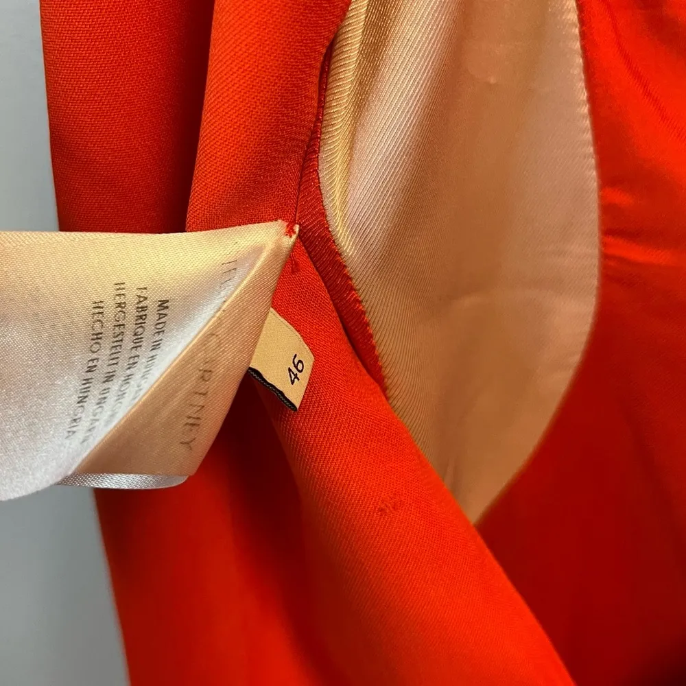 Stella McCartney Dress Contour-Colorblock Sheath Cady Dress Vermillion Sz 46 EUC - Image 10