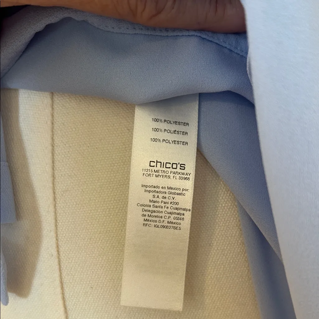 Chico's Light Blue Blouse Button Up Chico's Size 1 - Image 7