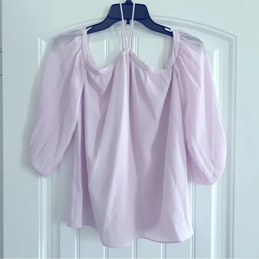 1.State Lavender Off-the-Shoulder Halter Neck Blouse Size XXS New w/o Tag $79.00 - Image 2