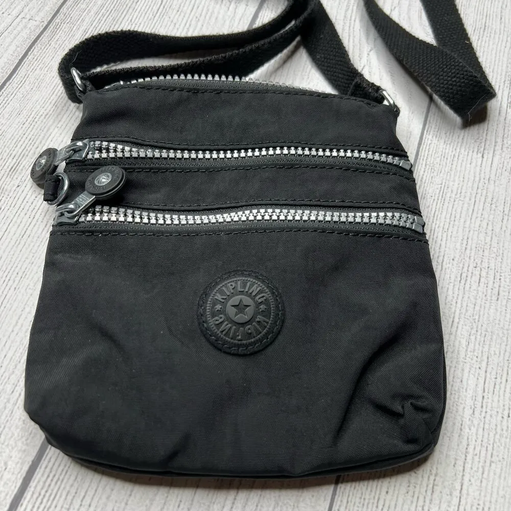 Kipling Alvar Extra Small Mini Bag Black Crossbody Purse Multizipper Pouches - Image 5