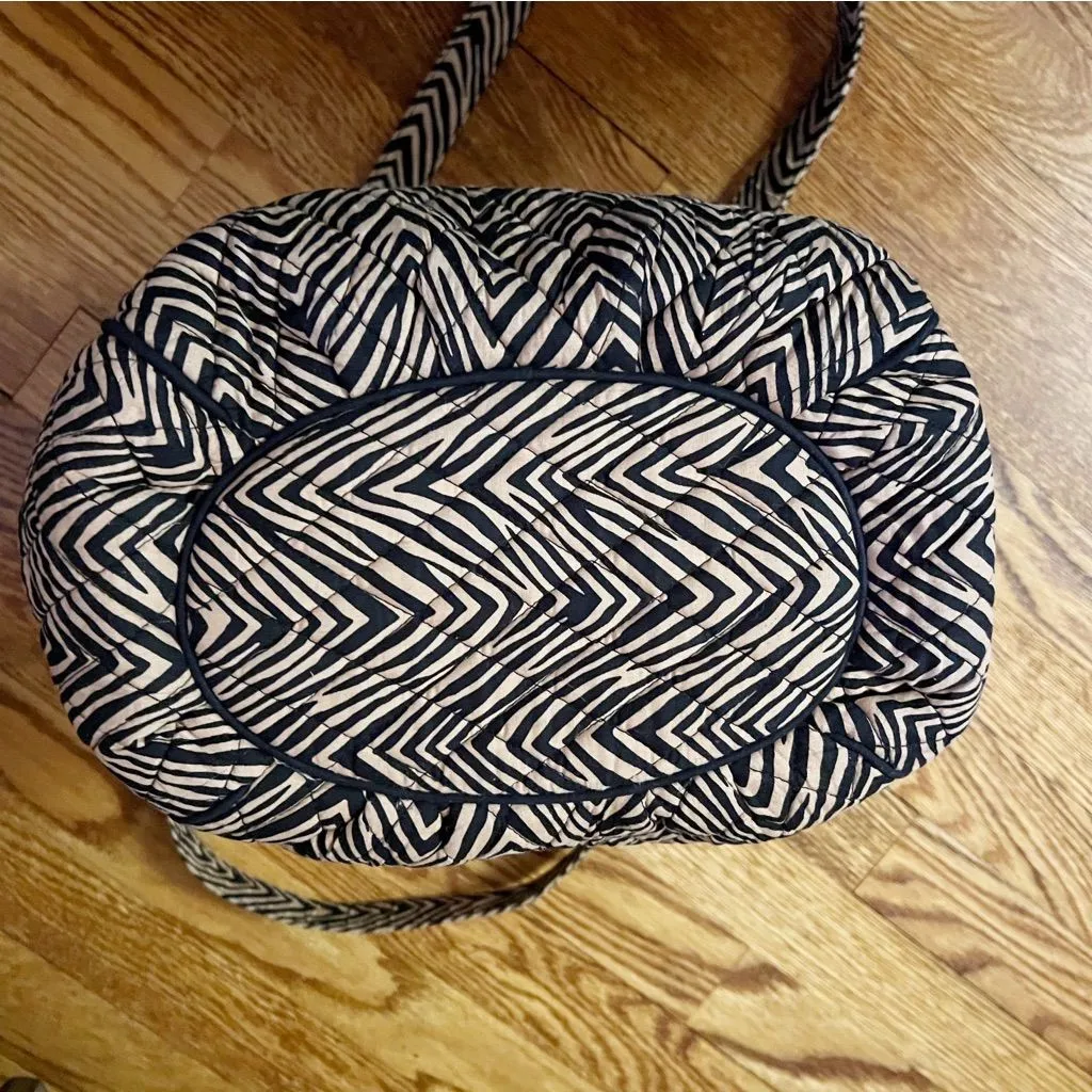 Vera Bradley Tan Zebra Print Soft shell quilted Shoulder Bag - Image 9