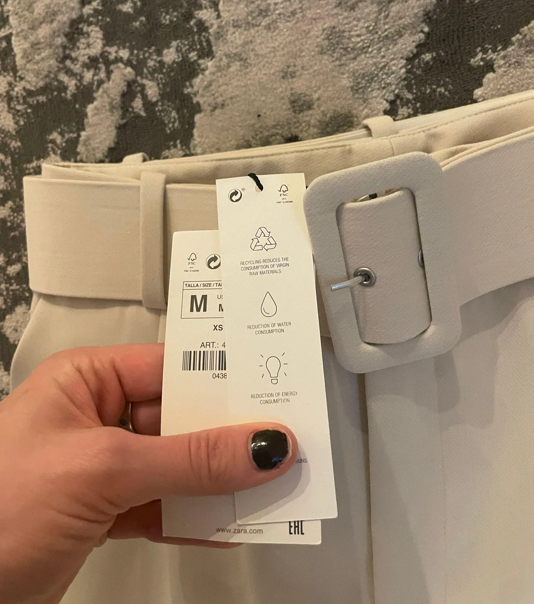 ZARA Pants With Fabric-Covered Belt - Image 4