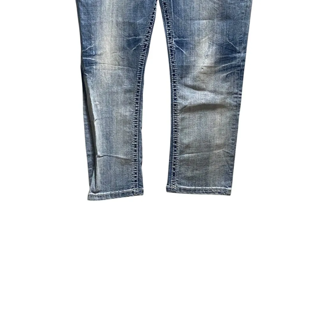 Rock & Roll Cowgirl Boyfriend Fit Cropped Jeans Blue Size 28 Y2K - Image 9