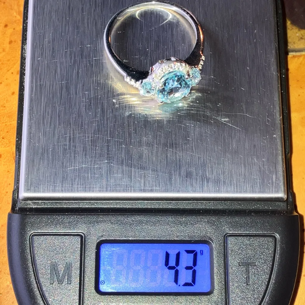 Sky Blue Topaz Sterling Silver Ring Size 10.75 - Image 9