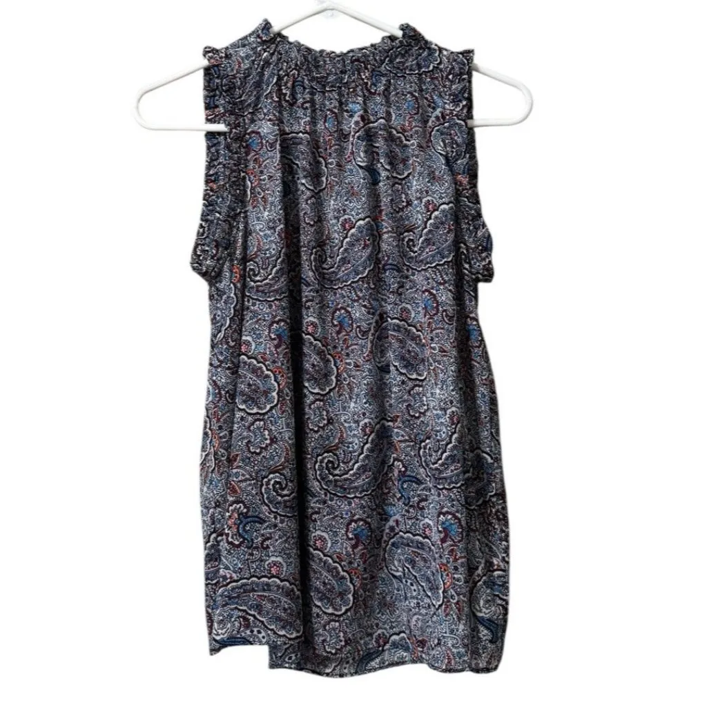 Gap Ruffle Sleeve Top Women Sz‎ XS Paisley Polyester Lightweight Colorful Preppy - Image 2