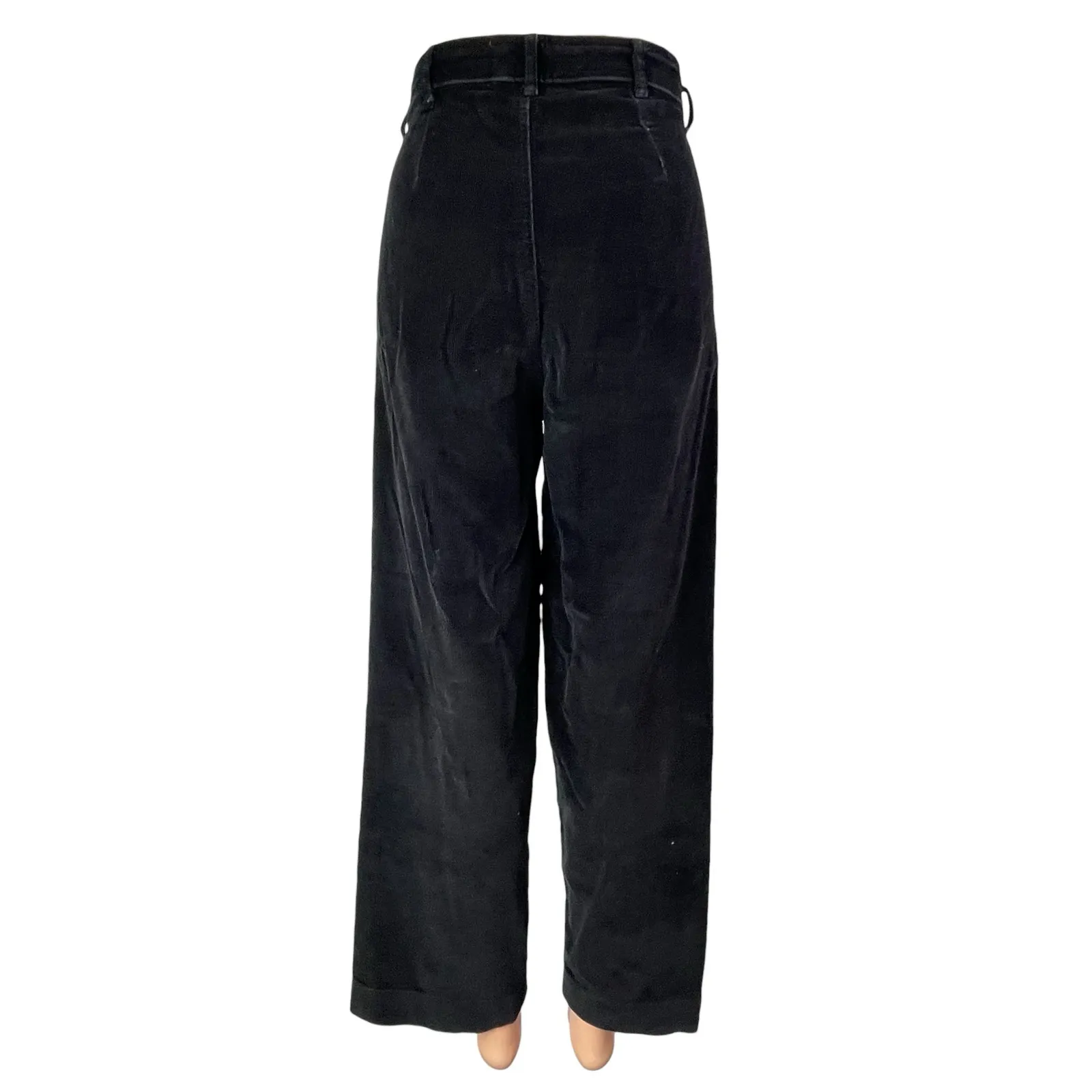 Everlane Women's Black Corduroy High Waisted Baggy Wide Leg Trousers Pants Sz 4 - Image 2