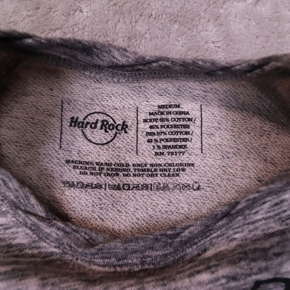 Hard Rock Cafe San Diego Women's Grey Zip Back Graphic Sweatshirt size Medium - Image 2