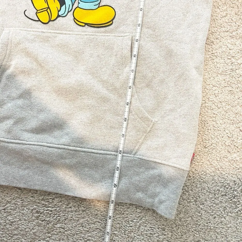 Levis x Disney Hoodie Sweatshirt Adult Small Gray‎ Mickey Mouse Pullover Size S - Image 11
