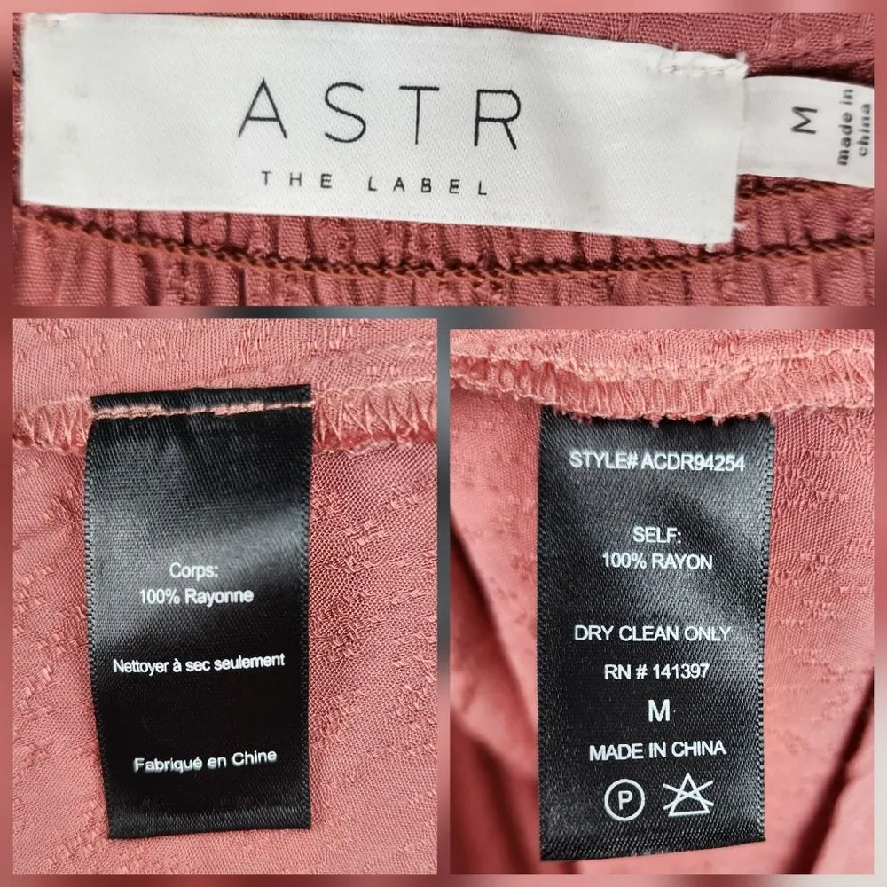 Anthropologie Dress ASTR The Label Midi Dress Sleeveless Smocked Dusty Rose M - Image 2