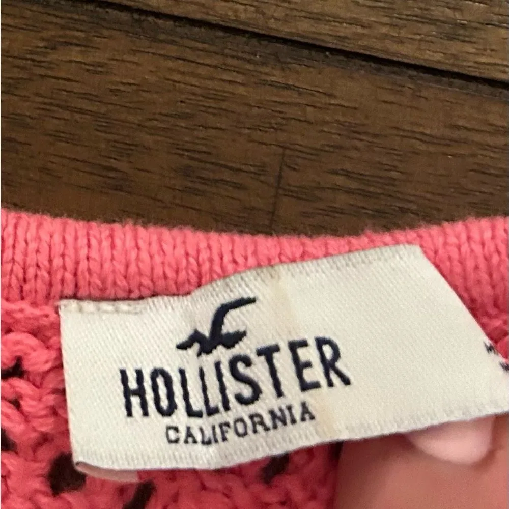 Hollister Womens Pink Knit Long Sleeve Square Neck Sweater Size Large - Image 6