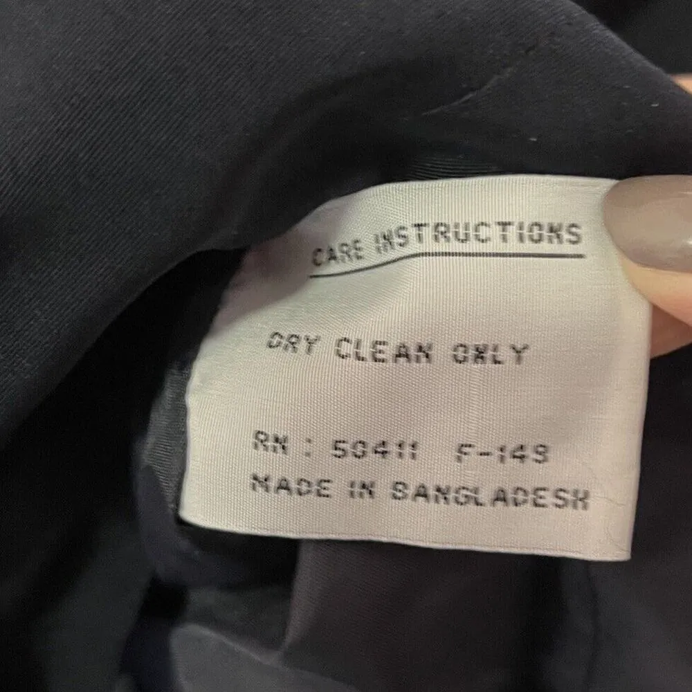 Fleet Street Jacket Women’s Small Black Gold Mid Length Trench Coat Classic Zip - Image 12