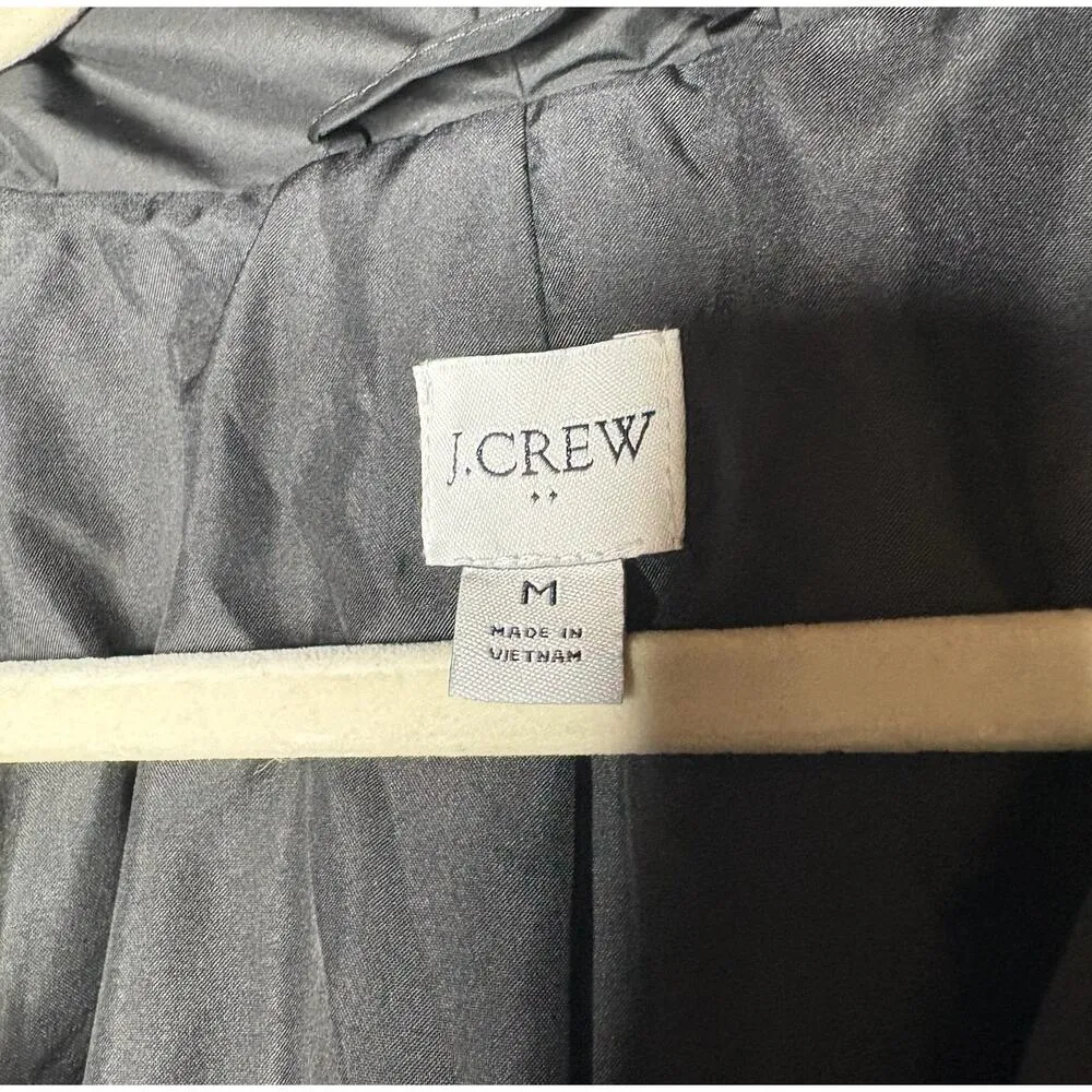 J. Crew Black Long Line Puffer Coat Women's Med - Image 3